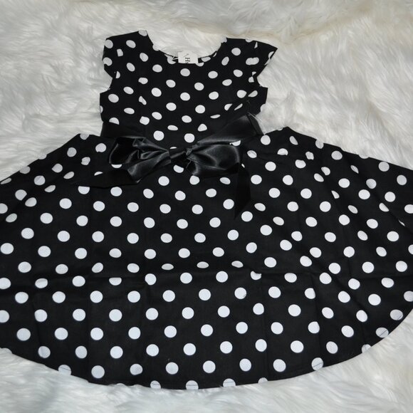 Polka Dots Dress Girl Vintage 1950s Rockabilly Sleeveles Swing A-line - Picture 8 of 8